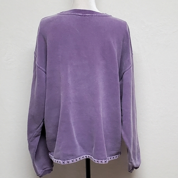 VINTAGE The Red Hat Ladies OOAK Handmade Stone Wash Purple Embroidery Sweatshirt - Picture 10 of 12
